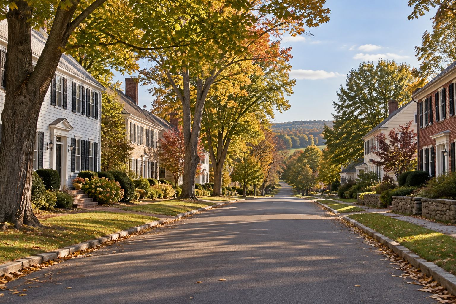 A tree lined Pennsylvania street, illustrative